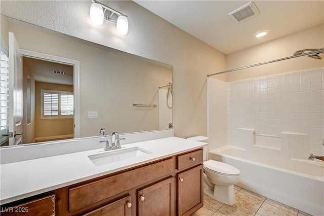 1004 Bluebird Ridge Ct, North Las Vegas, NV 89084 - bathroom with shower / washtub combination, vanity, and tile patterned flooring