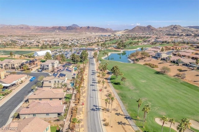 505 Punto Vallata Dr, Henderson, NV 89011 - bird's eye view with a residential view, golf course view, and a water and mountain view