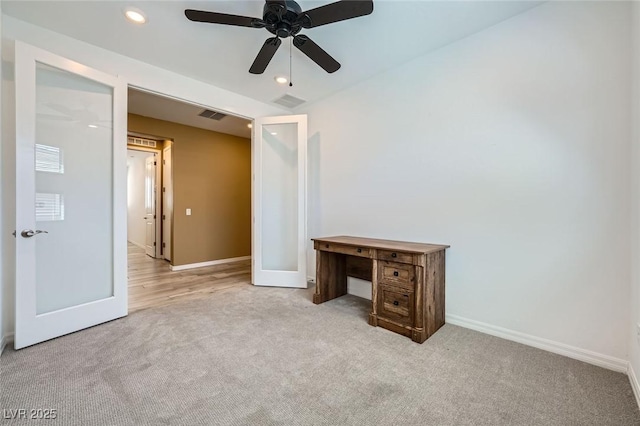 243 Sun Glaze Ave, Henderson, NV 89011 - unfurnished bedroom featuring carpet flooring, baseboards, recessed lighting, and a ceiling fan