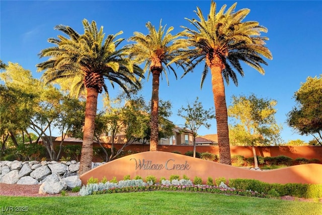 view of community sign