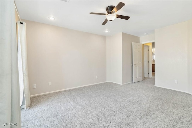 7486 River Dove Ct, Las Vegas, NV 89139 - carpeted empty room with a ceiling fan and recessed lighting