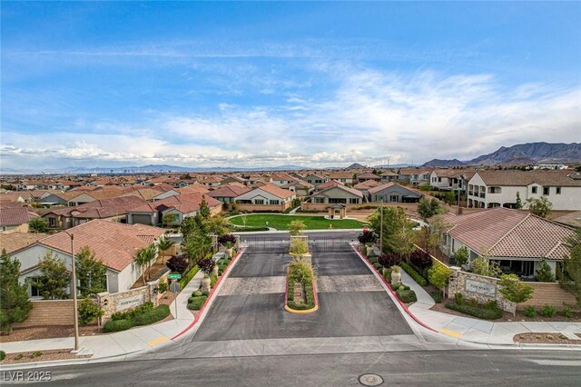 9993 Birch Knoll Ave, Las Vegas, NV 89166 - aerial view of residential area featuring a mountain backdrop