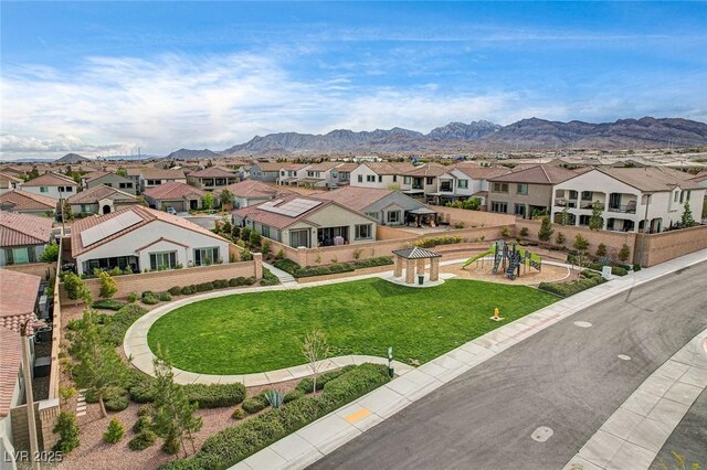 9993 Birch Knoll Ave, Las Vegas, NV 89166 - aerial view of residential area with a mountain backdrop