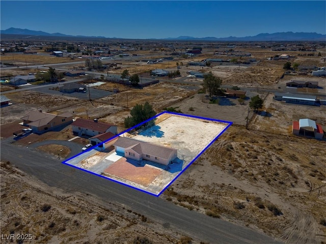 2831 Goldrush St, Pahrump, NV 89048 - drone / aerial view with a mountain view and view of desert