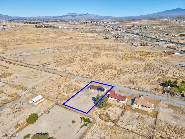 2831 Goldrush St, Pahrump, NV 89048 - aerial view featuring a mountain view and a desert view