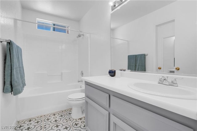 2831 Goldrush St, Pahrump, NV 89048 - full bath featuring tub / shower combination, toilet, tile patterned floors, and vanity