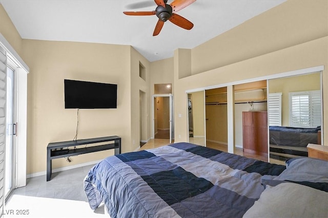 4932 Forest Oaks Dr, Las Vegas, NV 89149 - bedroom featuring a high ceiling and ceiling fan