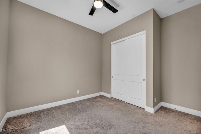 10348 Bressana Dr, Las Vegas, NV 89135 - unfurnished bedroom featuring carpet floors, baseboards, a closet, and a ceiling fan