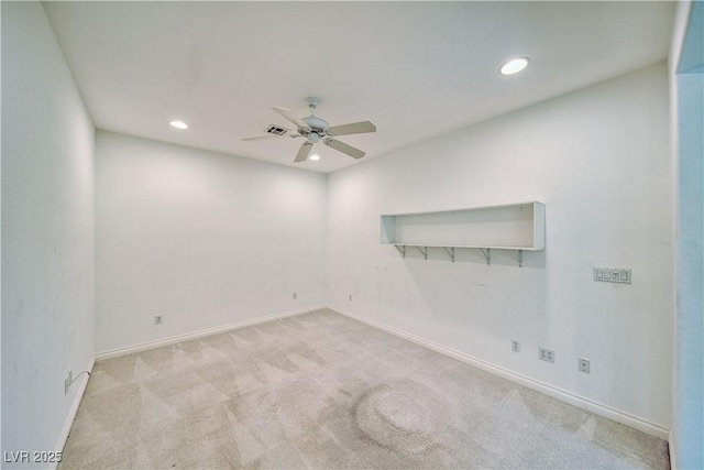 3891 Sedgwick, Pahrump, NV 89061 - unfurnished room featuring carpet floors, baseboards, recessed lighting, and ceiling fan