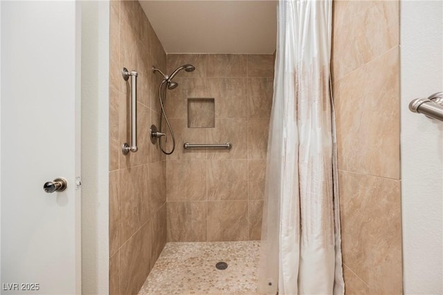 full bathroom with a shower stall
