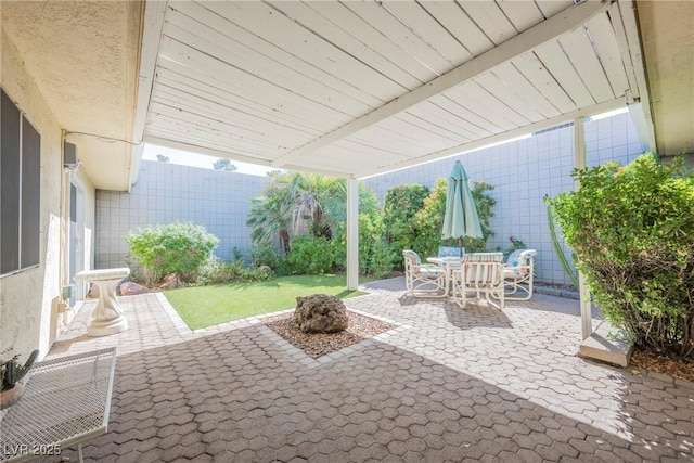 view of patio / terrace featuring outdoor dining area