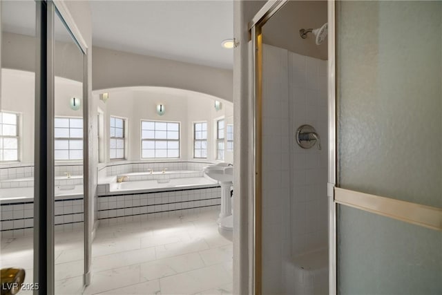 861 Mcmurray Dr, Pahrump, NV 89060 - bathroom with a garden tub and a stall shower