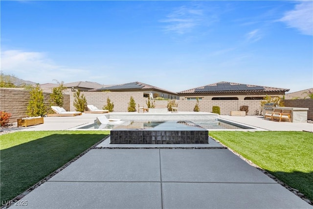 11834 Albissola Ave, Las Vegas, NV 89138 - view of patio featuring a fenced backyard and a fenced in pool