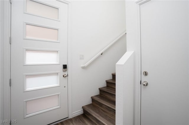 600 N Carriage Hill Dr Unit 2174, Las Vegas, NV 89138 - foyer entrance with stairs and wood finished floors