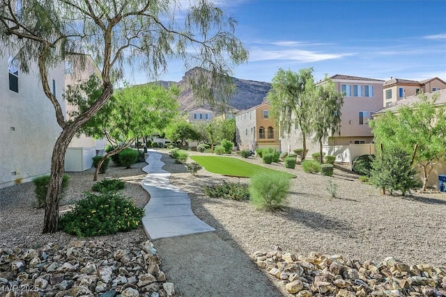 view of community featuring a residential view and a mountain view