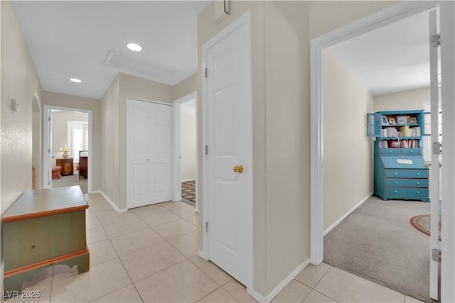 7405 Blue Sage Ct, Las Vegas, NV 89129 - hallway featuring light tile patterned flooring and recessed lighting