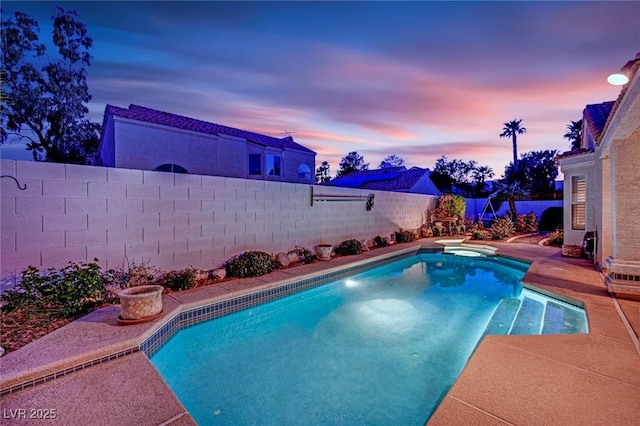 7405 Blue Sage Ct, Las Vegas, NV 89129 - view of swimming pool with a fenced backyard and a pool with connected hot tub