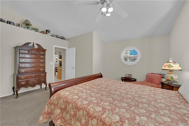 7405 Blue Sage Ct, Las Vegas, NV 89129 - carpeted bedroom featuring vaulted ceiling and ceiling fan
