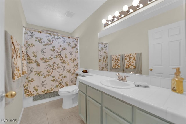 7405 Blue Sage Ct, Las Vegas, NV 89129 - full bath with vanity, tile patterned floors, and a shower with curtain