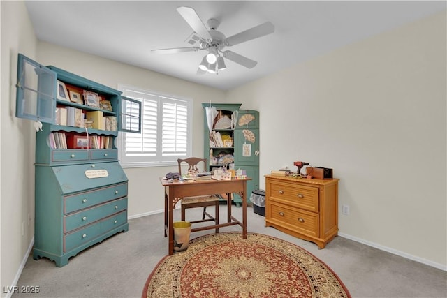 7405 Blue Sage Ct, Las Vegas, NV 89129 - home office featuring light colored carpet and ceiling fan
