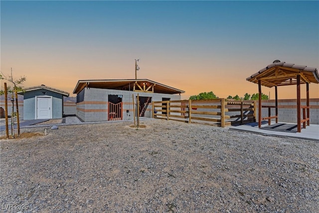 exterior space with an exterior structure and an outbuilding