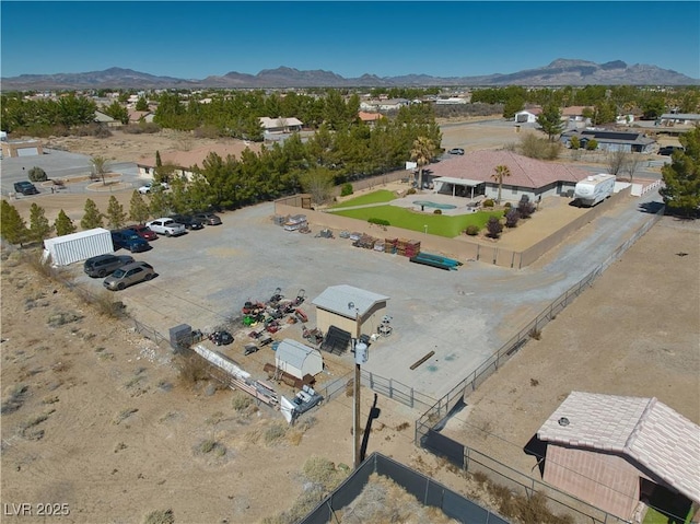 aerial view with a mountain view