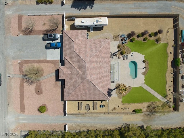 1131 China St, Pahrump, NV 89048 - aerial view of property and surrounding area with a pool area