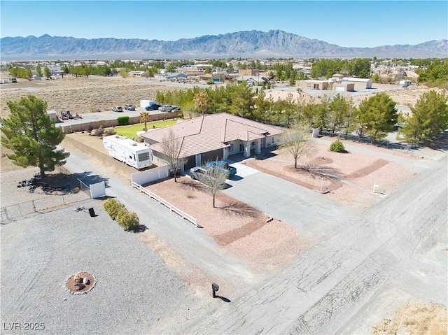 aerial view featuring a mountain view