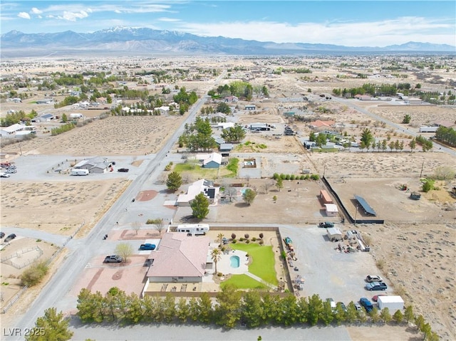 1131 China St, Pahrump, NV 89048 - aerial view of a mountain backdrop and a desert landscape