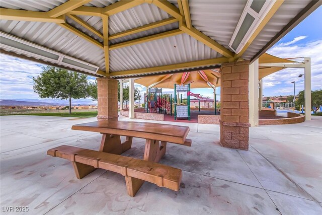 view of patio / terrace with playground community