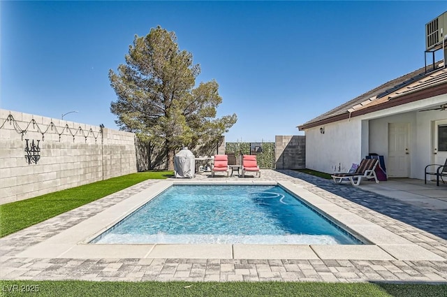 8515 Belcastro St, Las Vegas, NV 89113 - view of pool featuring a fenced backyard and a patio area