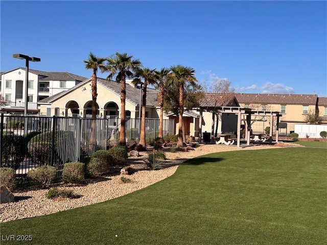 view of yard featuring a residential view