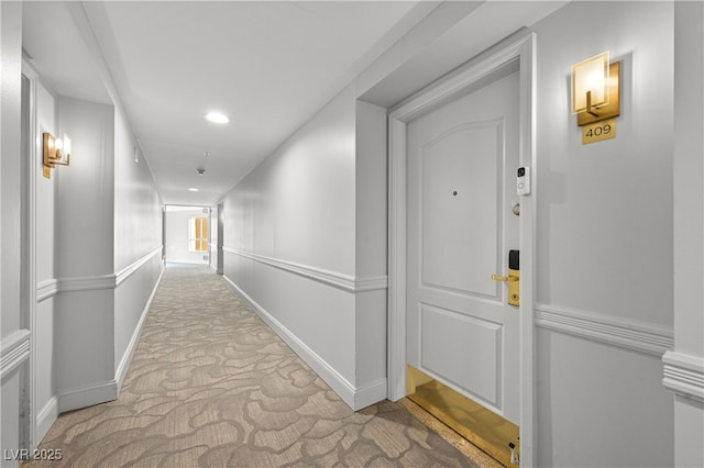 30 Strada Di Villaggio 409, Henderson, NV 89011 - hall featuring baseboards, carpet floors, and recessed lighting