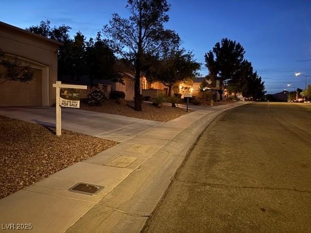 view of road with sidewalks