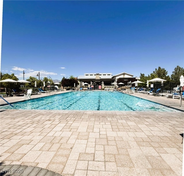 8944 Skye Canyon Ranch St, Las Vegas, NV 89166 - community pool with a patio area