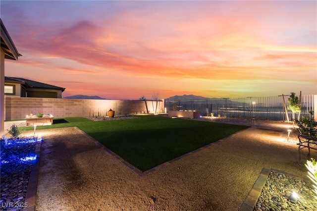10216 Chrysolite Pl, Las Vegas, NV 89143 - view of yard at dusk