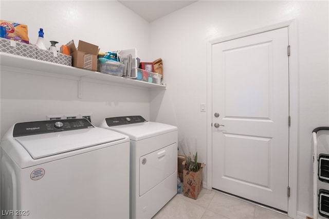 10216 Chrysolite Pl, Las Vegas, NV 89143 - washroom with separate washer and dryer and light tile patterned floors