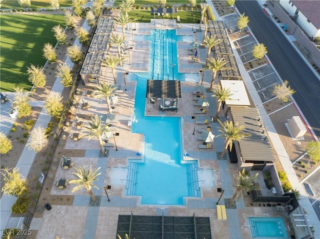 10216 Chrysolite Pl, Las Vegas, NV 89143 - aerial view of a pool area