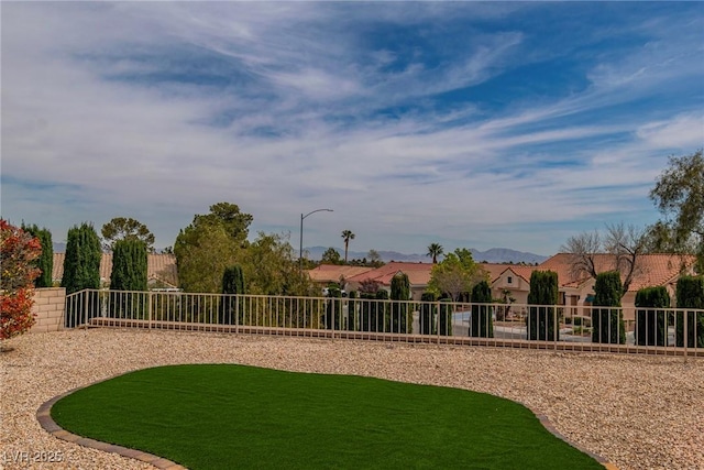 view of yard featuring fence