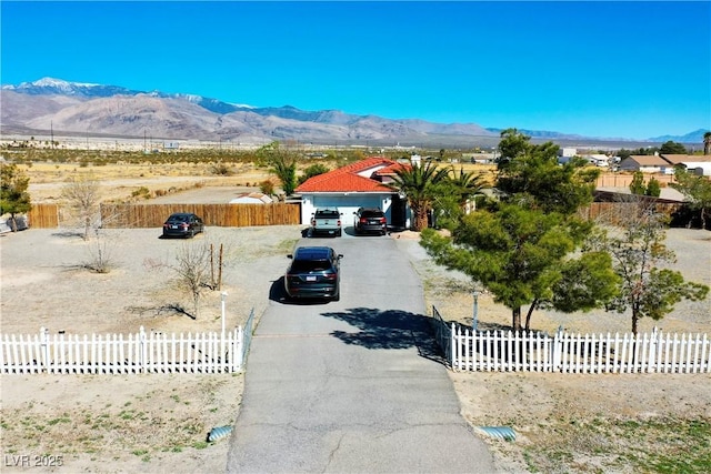 view of street with a mountain view