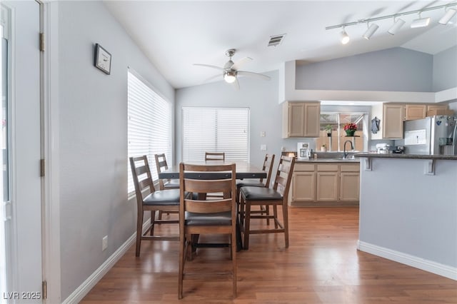 1010 Armillaria St, Henderson, NV 89011 - dining area with plenty of natural light, lofted ceiling, and ceiling fan