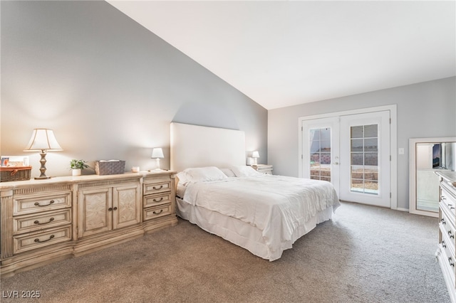 1010 Armillaria St, Henderson, NV 89011 - carpeted bedroom featuring access to exterior, high vaulted ceiling, and french doors