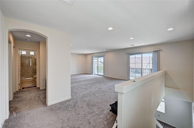 6516 Austin Hope Ave, Las Vegas, NV 89118 - carpeted empty room featuring recessed lighting, baseboards, and arched walkways