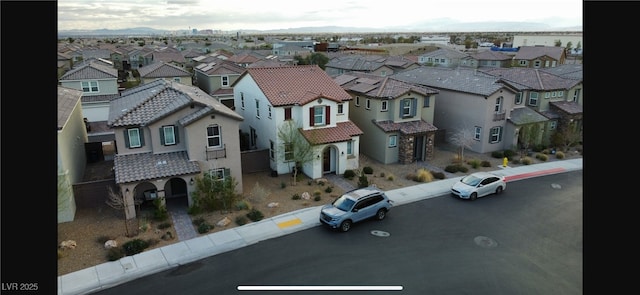 bird's eye view with a residential view