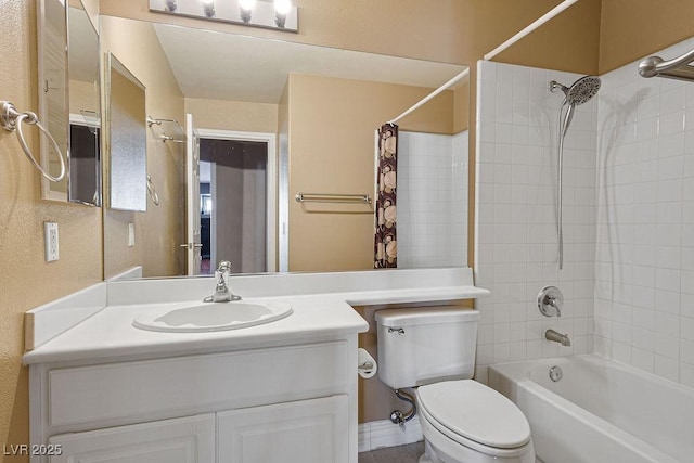 506 Staghorn Pass Ave, Las Vegas, NV 89183 - bathroom featuring toilet, shower / bath combo, and vanity