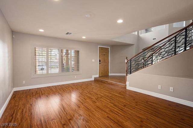 506 Staghorn Pass Ave, Las Vegas, NV 89183 - entrance foyer featuring wood finished floors, baseboards, recessed lighting, and stairs