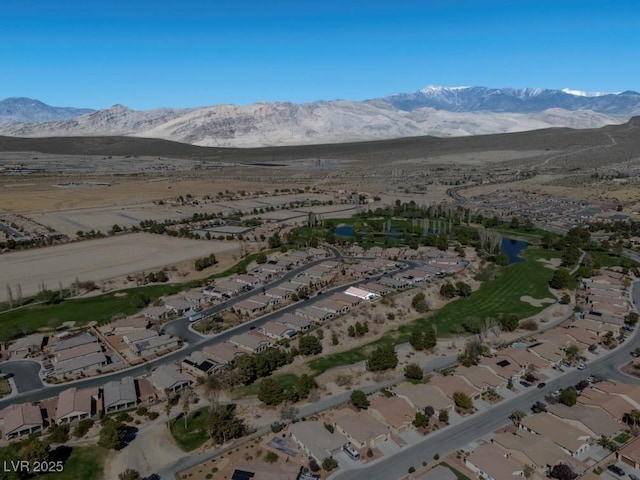 bird's eye view featuring a mountain view