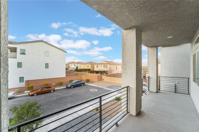 balcony featuring a residential view