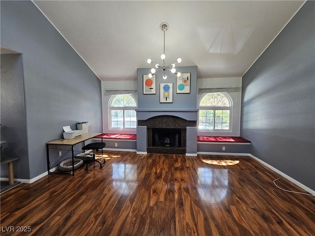 3145 E Flamingo Rd Unit 2005, Las Vegas, NV 89121 - living room with a healthy amount of sunlight, baseboards, an inviting chandelier, and wood finished floors