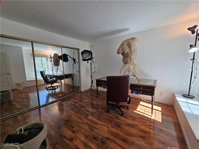 3145 E Flamingo Rd Unit 2005, Las Vegas, NV 89121 - office area featuring baseboards and wood finished floors